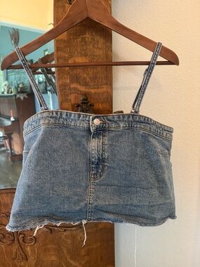 wild fable Blue Denim Cropped Tank Top